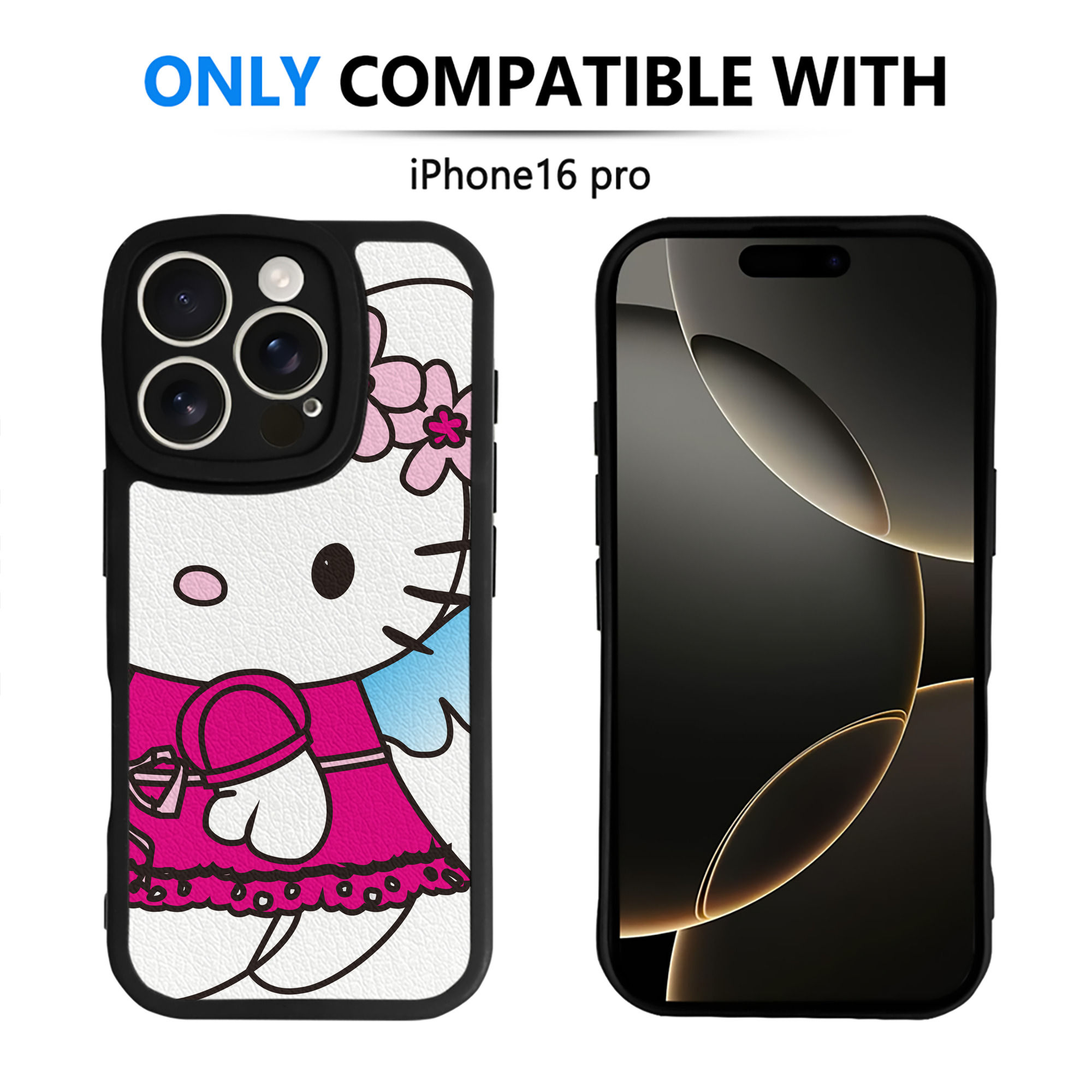 （画像用） Hello Kitty ハローキティ 【iPhone 16シリーズ対応】シリコンスマホケース（レザー調） 材質：シリコン